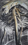 "Frolic", Charcoal and ink on paper, 35 x 23 in., $1,500.00