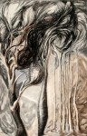 "Chimera", Charcoal sepia and ink, 34 x 23in., $1,450