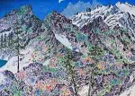 "Mountain Quail", Moon Rising, Oil on canvas, 40 x 56in., $5,100