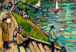 Llewellyn Petley-Jones, "Riverside", oil on canvas, 8x11in.